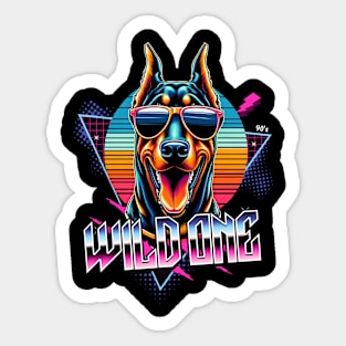 Wild One Doberman Dog Sticker